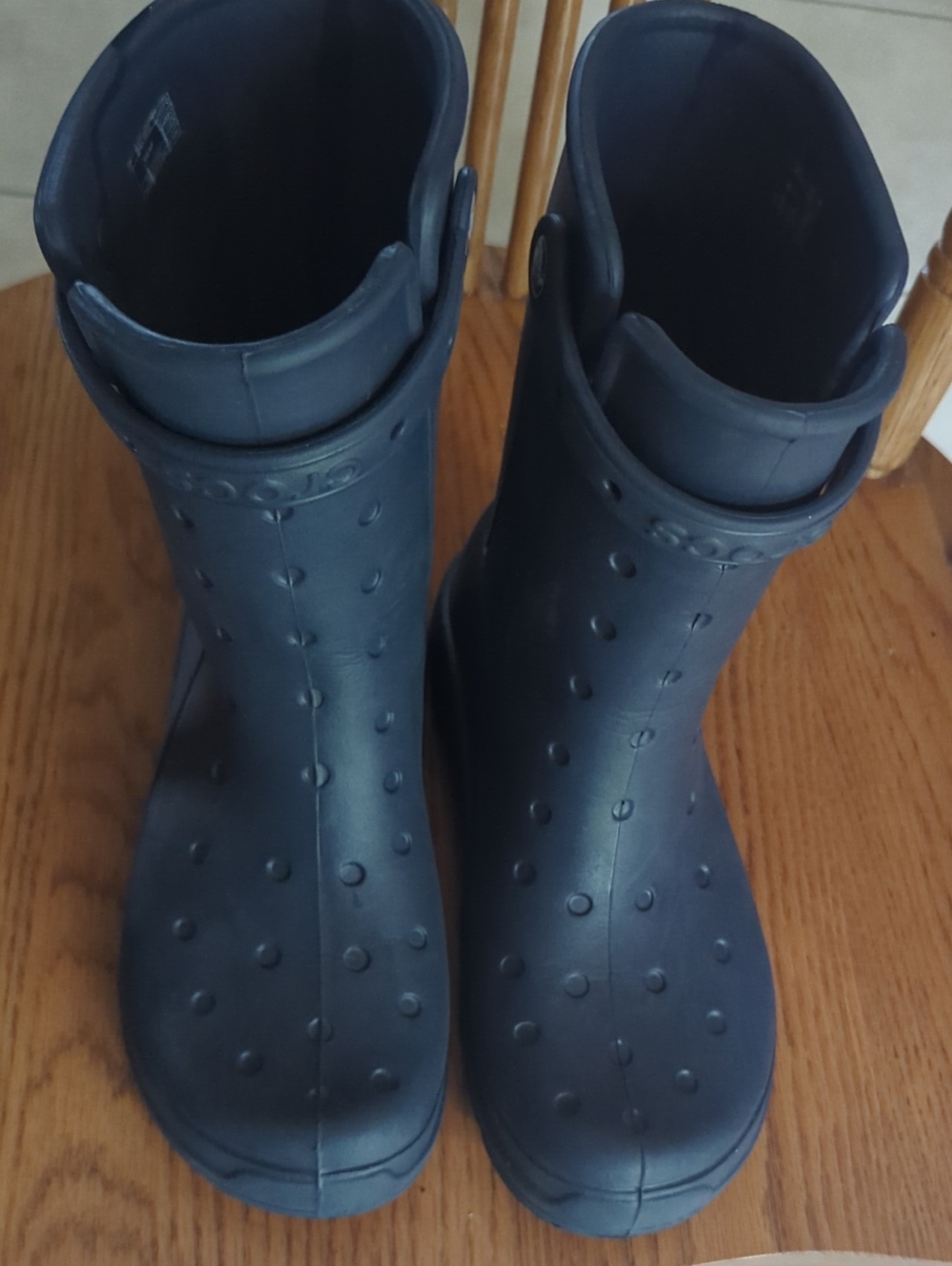 Kids Navy Rubber Crocs Rain Boots - Waterproof Boot